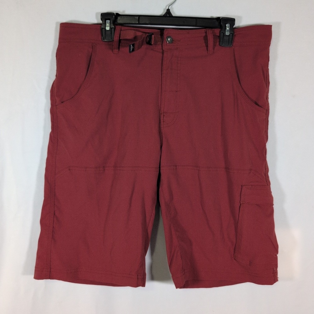 Prana Zion Red Hiking Shorts Mens 36 Stretch Nylon Outdoor Casual